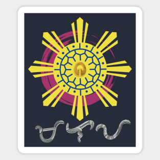 Philippine Sun with Ling-ling-O Amulet / Baybayin word Malaya (Freely) Magnet